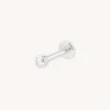 Topaz Gem Piercing Stud in Solid White Gold