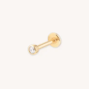 Topaz Gem Piercing Stud in Solid Gold