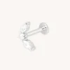 Topaz Marquise Fan Piercing Stud 6mm in Solid White Gold