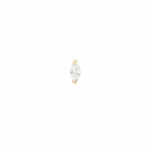 Topaz Marquise Piercing Stud 6mm in Solid Gold