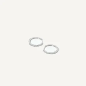 Topaz 12mm Hoops in Solid White Gold