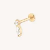 Topaz Teardrop Piercing Stud in Solid Gold