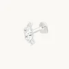 Topaz Triple Pear Cluster Piercing Stud in Solid White Gold