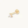 Triangle Piercing Stud in Solid Gold