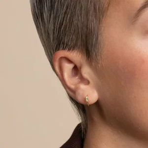 Tsavorite Hoops in Solid Gold