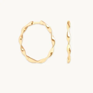 Twist Large Hoops in Solid Gold