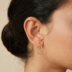 Twist Large Hoops in Solid Gold