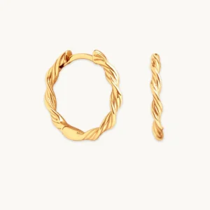 Twist Small Hoops in Gold