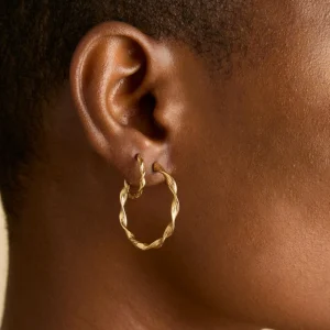Twist Small Hoops in Gold