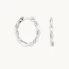 Twist Small Hoops in Silver