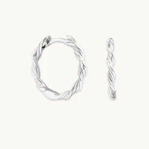 Twist Small Hoops in Silver