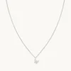 W Initial Pavé Pendant Necklace in Silver