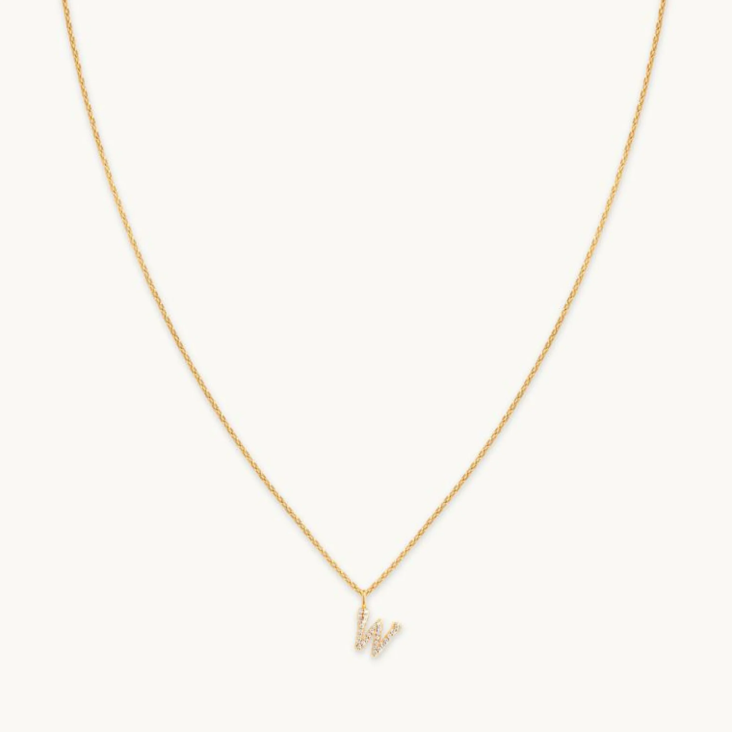 w_initial_pav_pendant_nec_0.webp W Initial Pavé Pendant Necklace in Gold