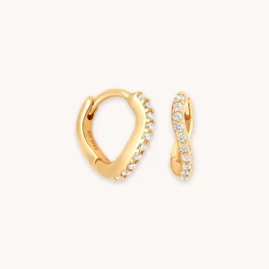 Wave Crystal Huggies in Gold