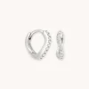 Wave Crystal Huggies in Silver