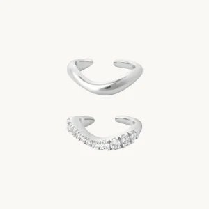 Wave Cuff Gift Set in Silver