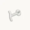 Wave Piercing Stud in Solid White Gold