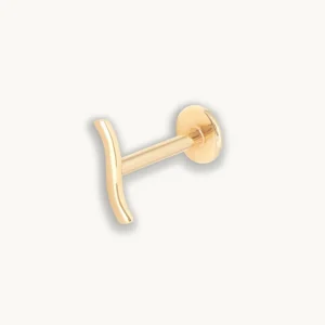 Wave Piercing Stud in Solid Gold