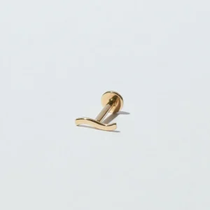 Wave Piercing Stud in Solid Gold