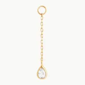 White Topaz Ear Curation Chain™ in Solid Gold