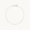 White Topaz Marquise Charm Bracelet in Solid White Gold