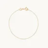 White Topaz Marquise Charm Bracelet in Solid Gold