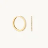 White Topaz Pavé Hoops in Solid Gold