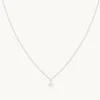 White Topaz Star Pendant Necklace in Solid White Gold