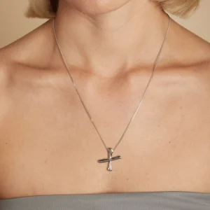 X Initial Bold Pendant Necklace in Silver