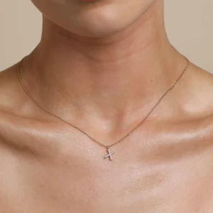 X Initial Pavé Pendant Necklace in Gold