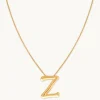 Z Initial Bold Pendant Necklace in Gold