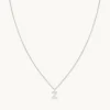 Z Initial Pavé Pendant Necklace in Silver